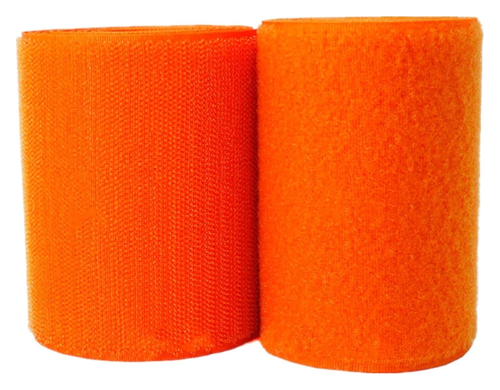 Haushaltswäsche Nähen 100 mm großes Klettband for Aufnähen, Nicht Selbstklebende Nylonstreifen auf der Rückseite, Stoffverschluss, ineinandergreifendes Klebeband(Orange,100MM x 1 Yards) von NIUSABOU