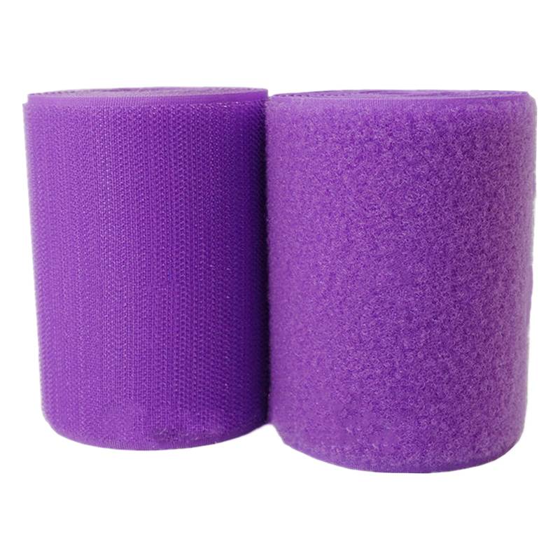 Haushaltswäsche Nähen 100 mm großes Klettband for Aufnähen, Nicht Selbstklebende Nylonstreifen auf der Rückseite, Stoffverschluss, ineinandergreifendes Klebeband(Purple,100MM x 1 Yards) von NIUSABOU