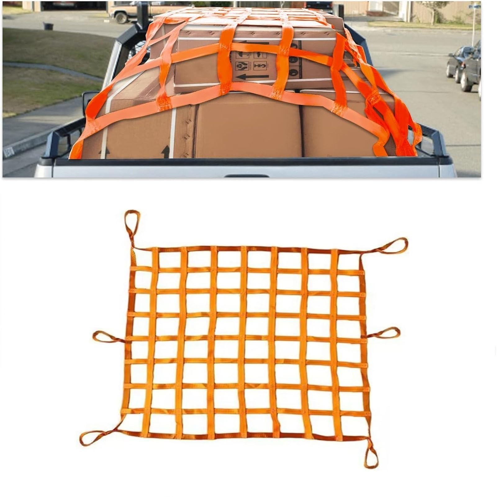 Ladekapazität Güterhebernetz Flaches Hebenetz aus Polyesterschlingen – Frachtaufhängenetz – LKW-Frachtnetz for Be- und Entladen von Fracht(1.5 X 1.5M/Mesh 10cm/Load 2.5t) von NIUSABOU