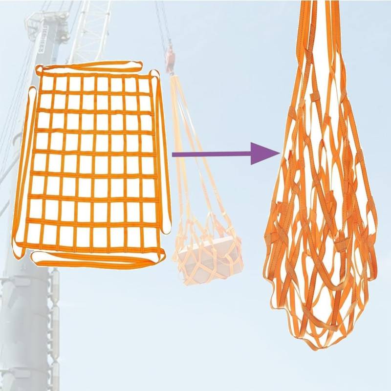 Ladekapazität Güterhebernetz Sling-Netz, Last 0,3–3,5 t Hebesack, Be- und Entladen von Garten-Hebenetzgurten, Handhabungsgurten, Outdoor-Kletter-Sicherheitsnetz(2 X 2M/Mesh 10cm/Load 3t) von NIUSABOU