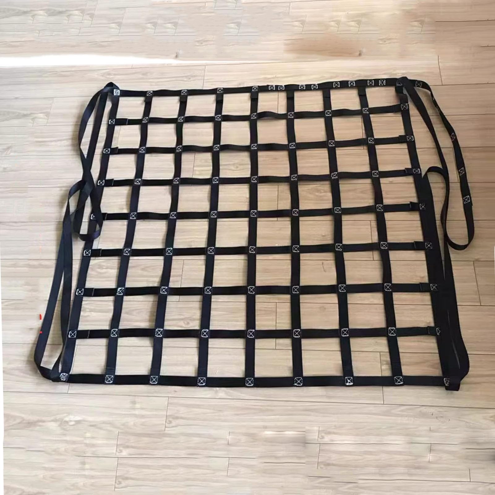 Ladekapazität Güterhebernetz Zurrnetz for Kisten und Paletten, Gurtbandnetz, Ladungssicherungsnetz, verstellbare Ladungsnetzgurte, Starkes, lasttragendes Hebenetz(1.5 X 1.5M/Mesh 10cm/Load 2.5t) von NIUSABOU