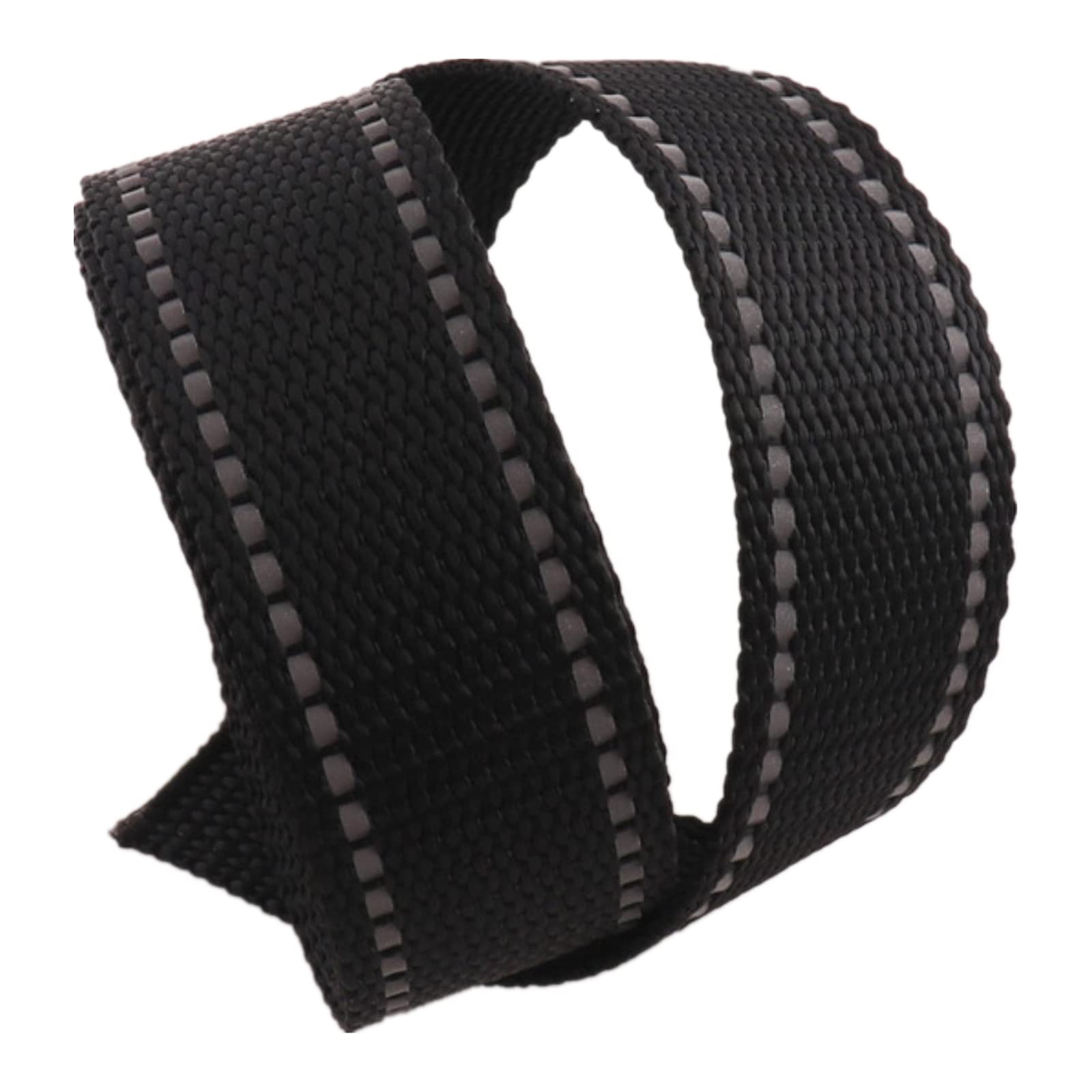 Nylon schweres Band 25 mm Polypropylen-Gurtband for Taschen und Gepäck(Black with Reflective Strips,25MM x 50 Yards) von NIUSABOU