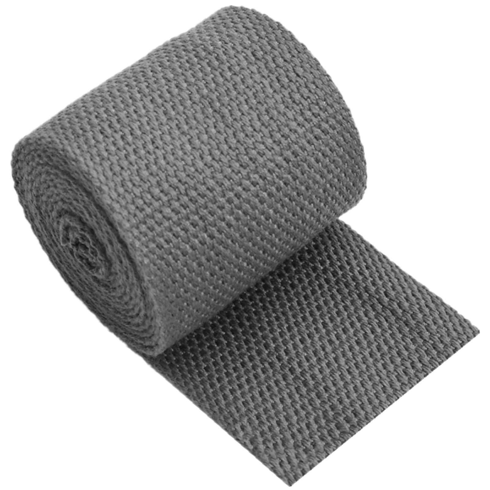 Nylon schweres Band Canvas-Baumwoll-Gurtband, 20 mm, Klebeband, Polsterung, Rucksack, Gepäck, Umreifung, DIY-Handwerk, 5/10/20 Yards Länge(Grey,20MM x 10Yard) von NIUSABOU