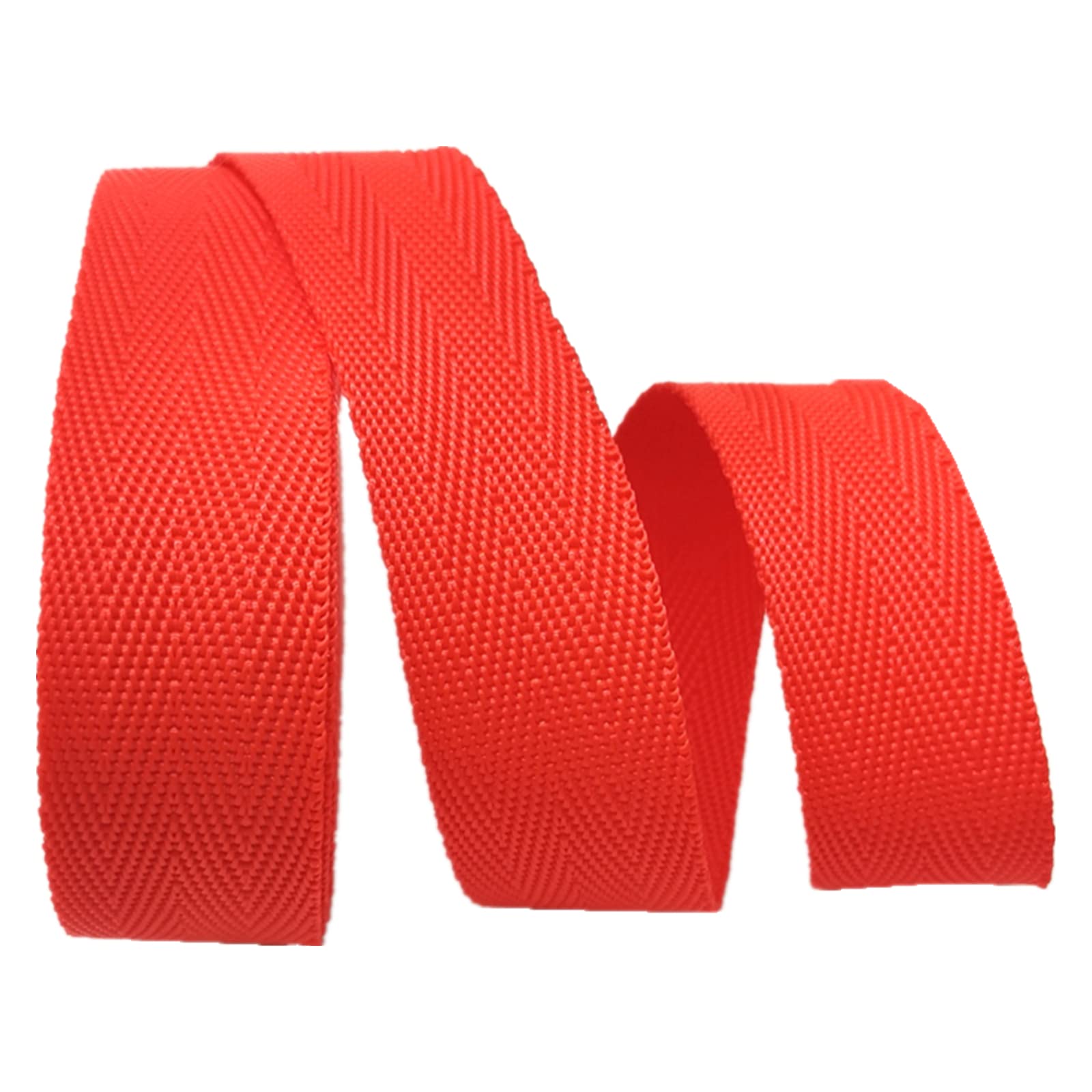 Nylon schweres Band Gurtband 25 mm 38 mm, doppeltes Fischgräten-Polypropylenband for Taschen, Rucksäcke, Rucksäcke, Gepäck-/Frachtumreifung(Red,25MM x 5Yards) von NIUSABOU