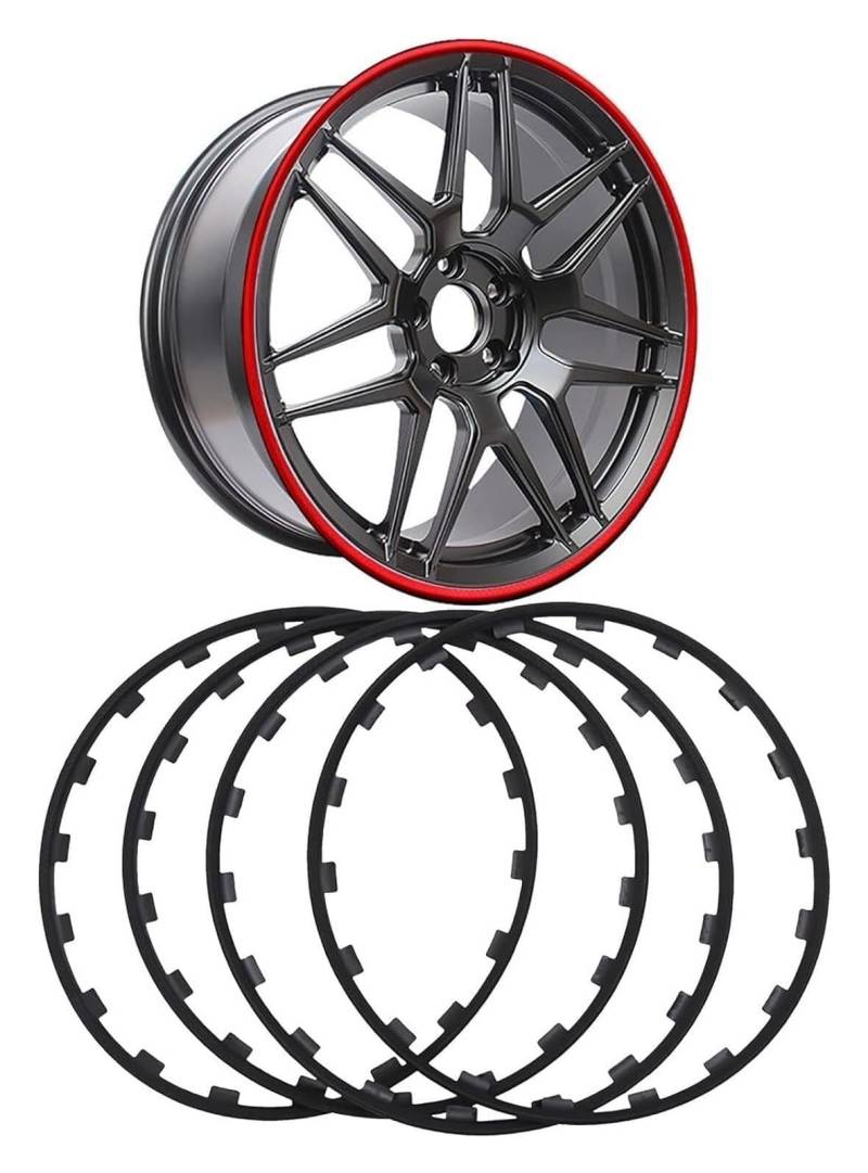 Schutzreifen aus Legierung 16-21 Zoll, Felgenrandring aus Leichtmetall, vierteiliger Schutzring, Reifenschutzdekor, Felgenrandschutzring, universelles Autozubehör(Black,21in) von NIUSABOU