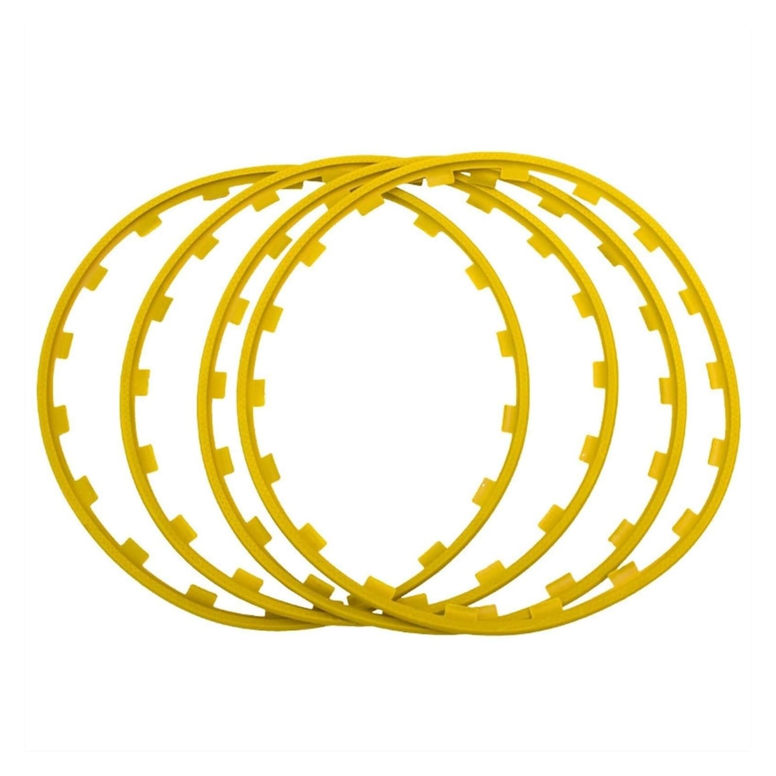 Schutzreifen aus Legierung Felgenschutz, Felgenschutz, 4-teiliger Felgenschutzstreifenring, Alufelgenschutz for 16-20-Zoll-Räder, Kollisionsschutz, Anti-Scheitel(Yellow,16 inches) von NIUSABOU