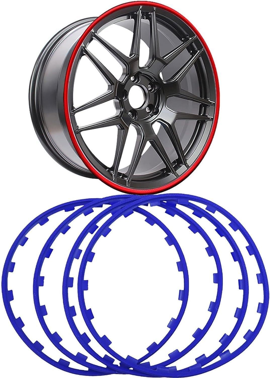 Schutzreifen aus Legierung Felgenschutz Autofelgen,4er Set Schutzring,16-21 Zoll,Leichtmetallfelgenschutz,Für Alle Automodelle(Black (Black 19-3911tcx),16in) von NIUSABOU