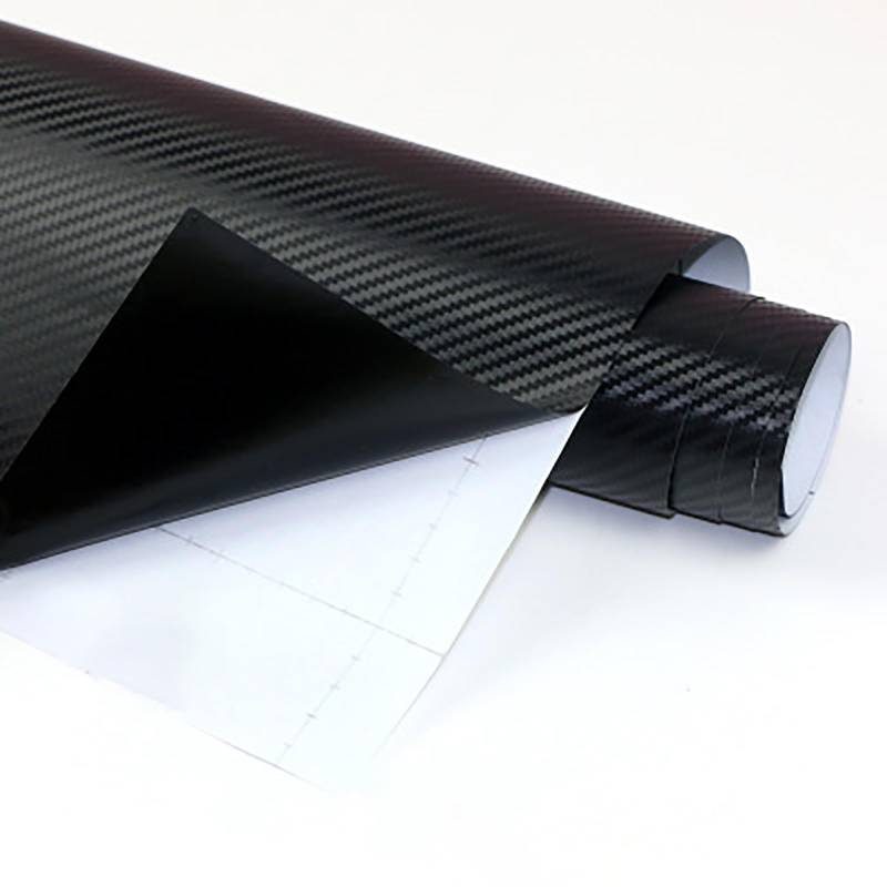 3D Carbon Folie Auto Selbsklebe, Autofolie Carbon Folie Aufkleber Vinyl Wrap, Glänzend Plotterfolie Vinyl, für DIY Auto, Motorrad, Innen/Außen, Autoaufkleber Autofolie (Black,1.27m*30cm) von NIUSAIFEI