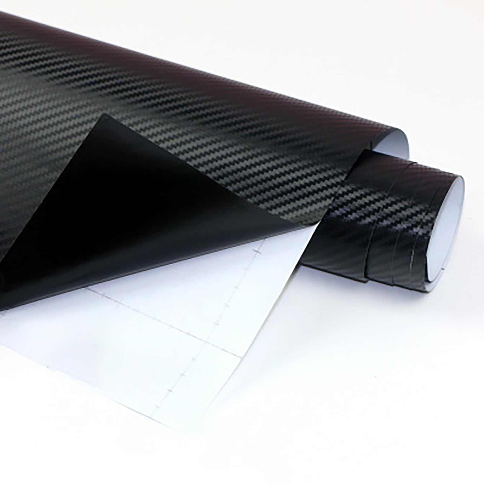 3D Carbon Folie Auto Selbsklebe, Autofolie Carbon Folie Aufkleber Vinyl Wrap, Glänzend Plotterfolie Vinyl, für DIY Auto, Motorrad, Innen/Außen, Autoaufkleber Autofolie (Black,1.52m*30cm) von NIUSAIFEI