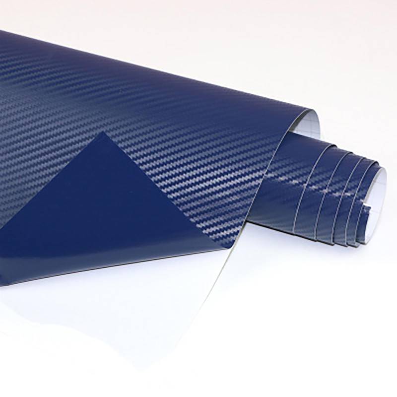 3D Carbon Folie Auto Selbsklebe, Autofolie Carbon Folie Aufkleber Vinyl Wrap, Glänzend Plotterfolie Vinyl, für DIY Auto, Motorrad, Innen/Außen, Autoaufkleber Autofolie (Blue,1.27m*30cm) von NIUSAIFEI