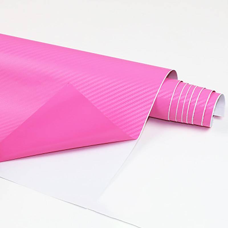 3D Carbon Folie Auto Selbsklebe, Autofolie Carbon Folie Aufkleber Vinyl Wrap, Glänzend Plotterfolie Vinyl, für DIY Auto, Motorrad, Innen/Außen, Autoaufkleber Autofolie (Pink,1.27m*30cm) von NIUSAIFEI