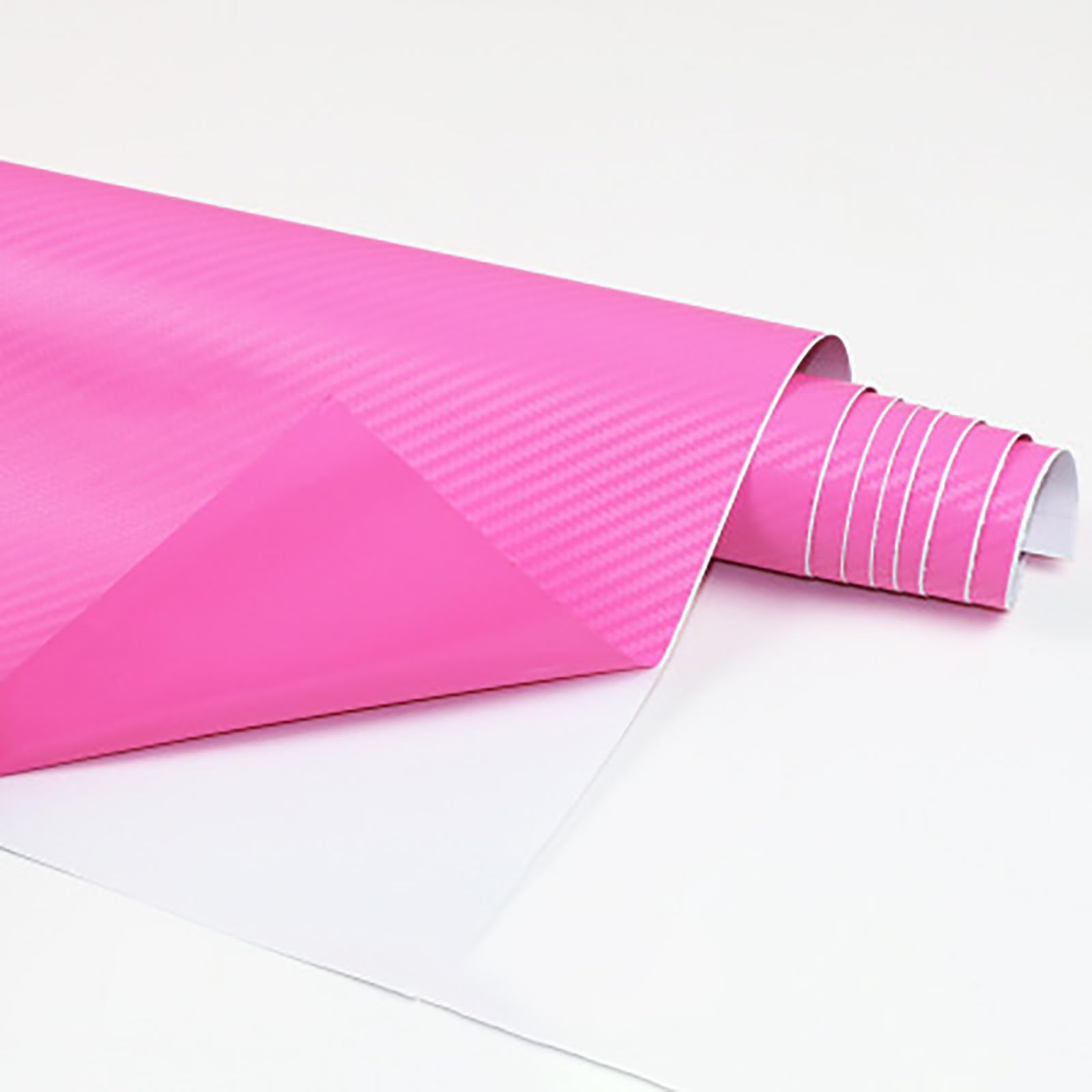 3D Carbon Folie Auto Selbsklebe, Autofolie Carbon Folie Aufkleber Vinyl Wrap, Glänzend Plotterfolie Vinyl, für DIY Auto, Motorrad, Innen/Außen, Autoaufkleber Autofolie (Pink,1.27m*50cm) von NIUSAIFEI