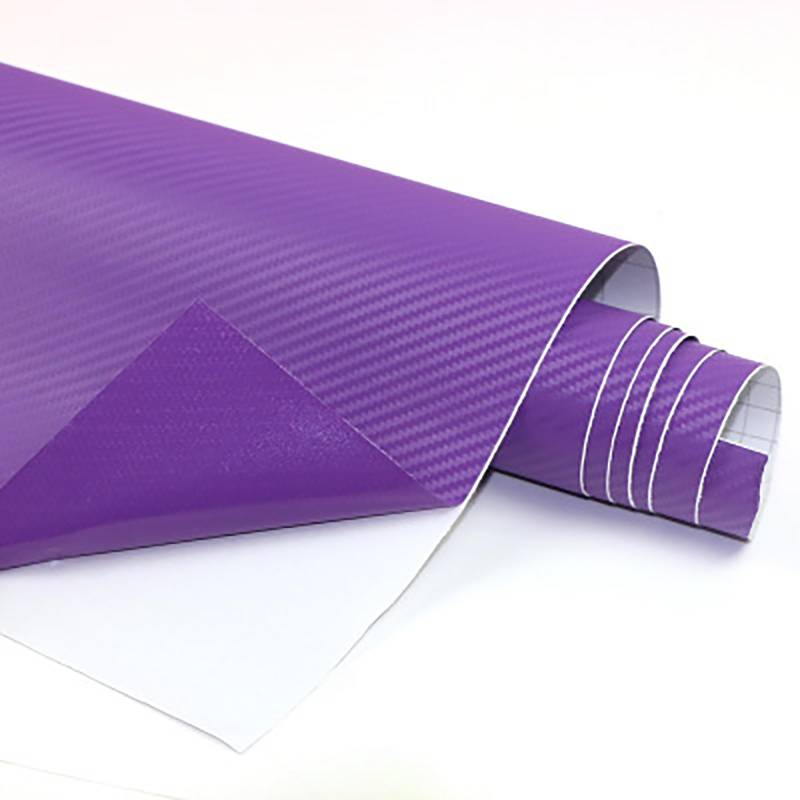 3D Carbon Folie Auto Selbsklebe, Autofolie Carbon Folie Aufkleber Vinyl Wrap, Glänzend Plotterfolie Vinyl, für DIY Auto, Motorrad, Innen/Außen, Autoaufkleber Autofolie (Purple,1.27m*30cm) von NIUSAIFEI