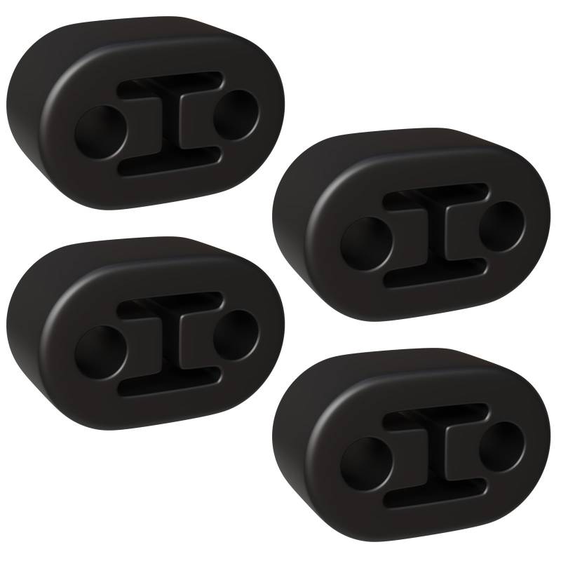 4 Stück Gummi Auspuff Aufhänger, Universal Auto Auspuffhalterung, Suitable for All Vehicles, To Protect The Rear System, 2 Holes 12mm, Schwarz von NIYATA