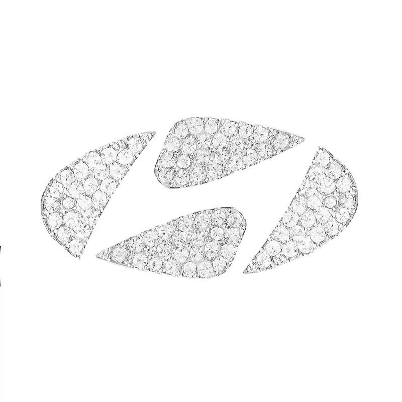 Lenkrad Logo Aufkleber, Bling Bling Auto Lenkrad Dekoration Innenzubehör, Glitter Car Accessories Kompatibel mit Hyundai Emblem, Weiß von NIYATA