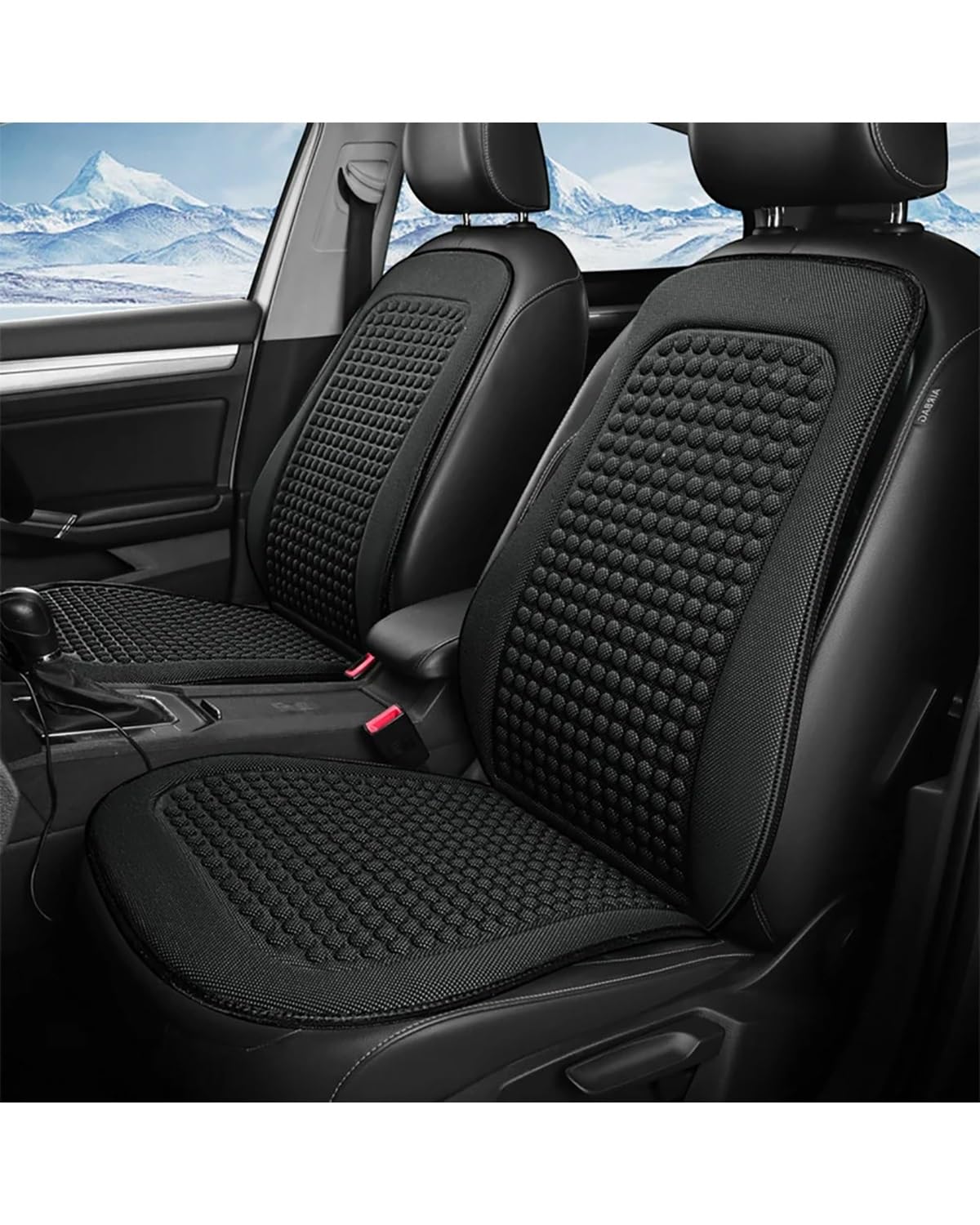 NJHZBH Autositzbezug Auto Sitzkissen Sommer Cool Pad Ice Silk Sitzbezug Auto Saisonale Universal Cool Autositzkissen(Black) von NJHZBH