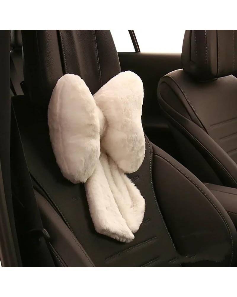 NJHZBH Autositzbezug Autositzbezug Komplettes Set Atmungsaktiv Weicher Plüsch Warmes Autositzkissen Dekoratives Staubdichtes Innenzubehör Autositzkissen(1 x headrest) von NJHZBH