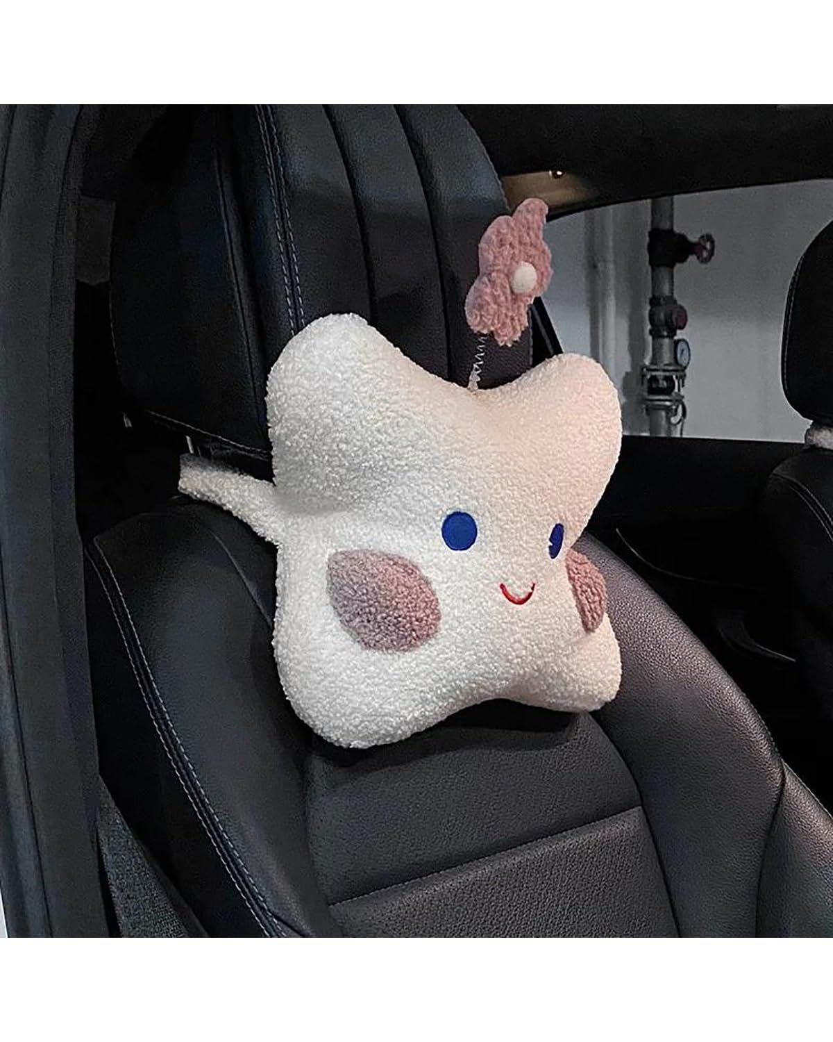 NJHZBH Autositzbezug Lammfell Winter Plüsch Cartoon Auto Vorder- Und Rücksitz Kissenbezüge Auto Innenausstattung Autositzkissen(Neckpillow) von NJHZBH