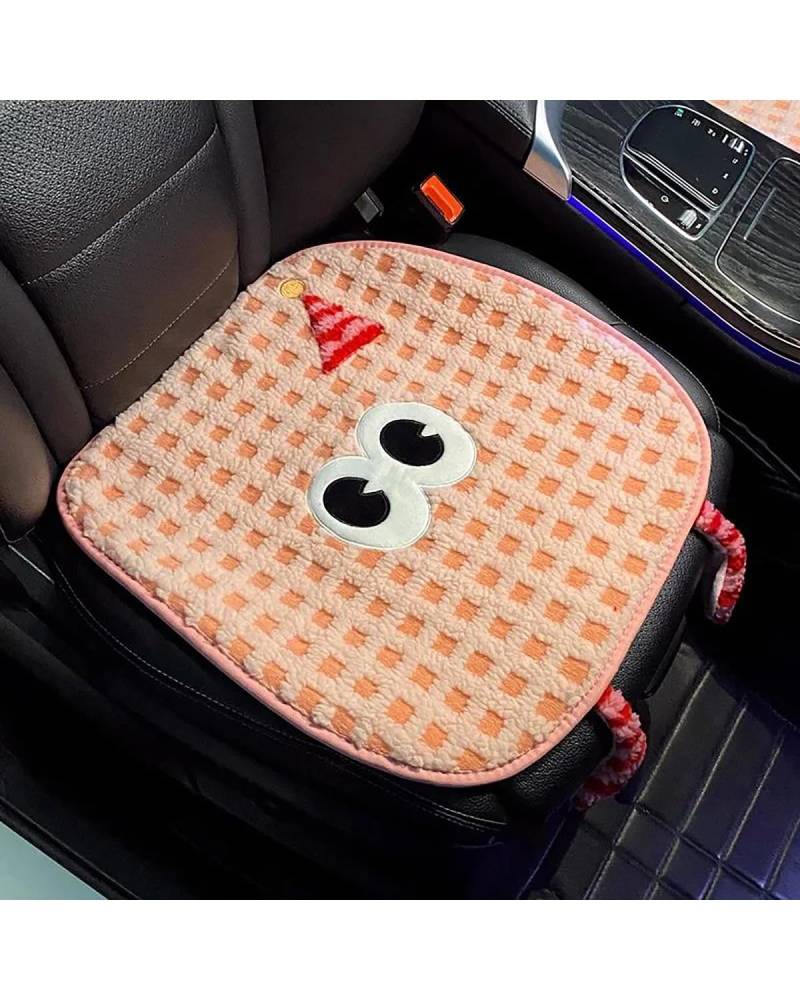 NJHZBH Autositzbezug Rosa Plüsch Cartoon Autositzkissen Komplettset rutschfeste Autositzkissenbezug Dekoration Innenausstattung Universal Autositzkissen(1pc Front seat Cover) von NJHZBH