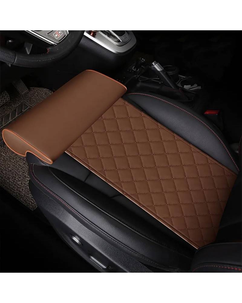 NJHZBH Autositzbezug Synthetisches Material Autositz Extender Kissen Bein Unterstützung Kissen Memory Foam Knie Pad Lange-Distanzen Fahren Büro Home Fahrer Matte Autositzkissen(Camel) von NJHZBH