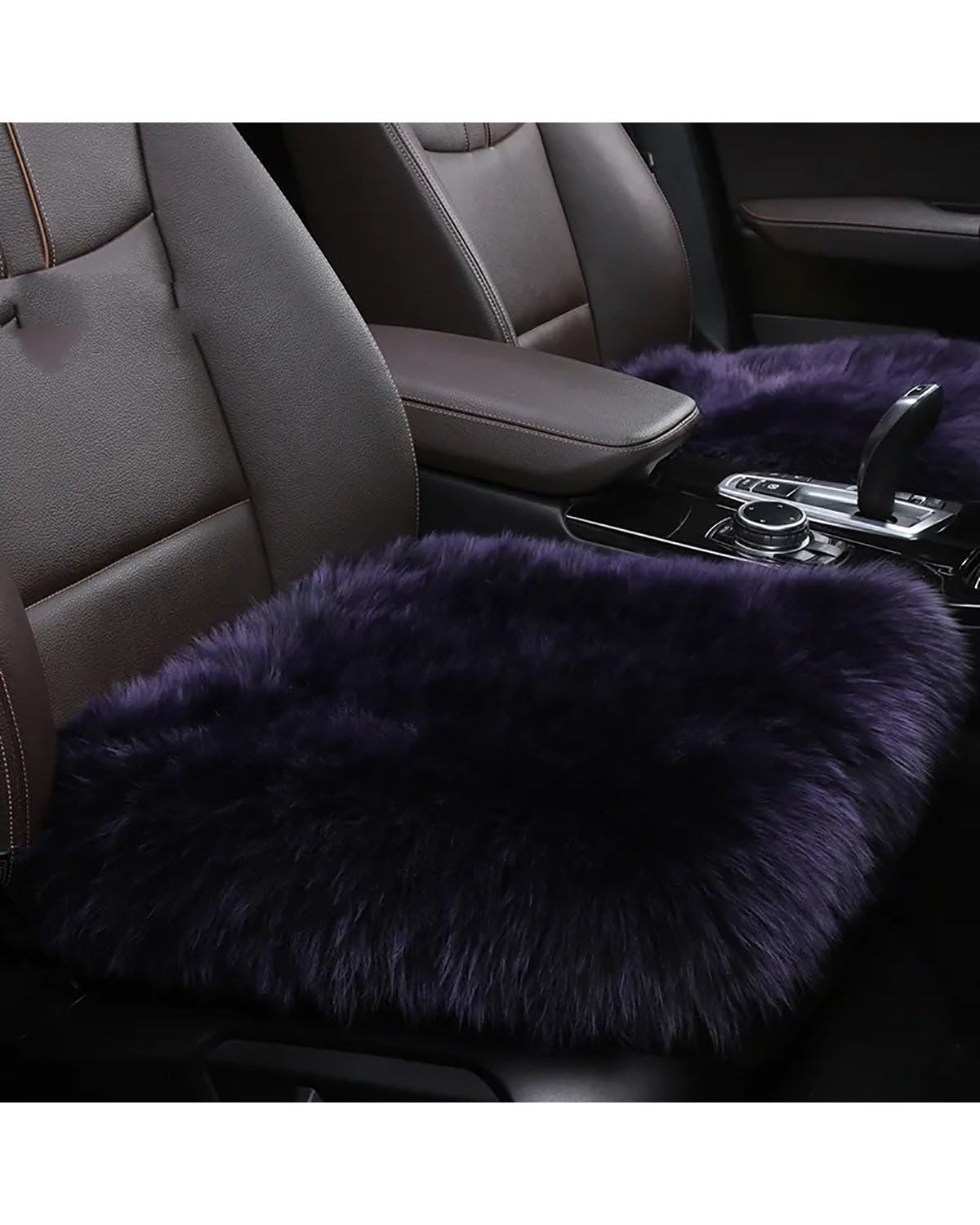 NJHZBH Autositzbezug Winter Plüsch Autositzkissen Autositz Innenausstattung Verdicktes Wollkissen Für Warmhalten Autositzkissen(1pcs Purple) von NJHZBH