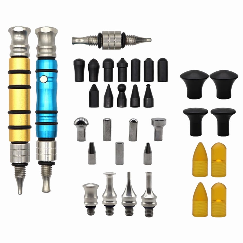 NJTHNTJR 34-Teiliges Auto-Dellenreparaturwerkzeug, Hebewerkzeug, Schlagstift, Hammer-Set, Unlackiertes Blech, Dellenreparaturwerkzeug von NJTHNTJR