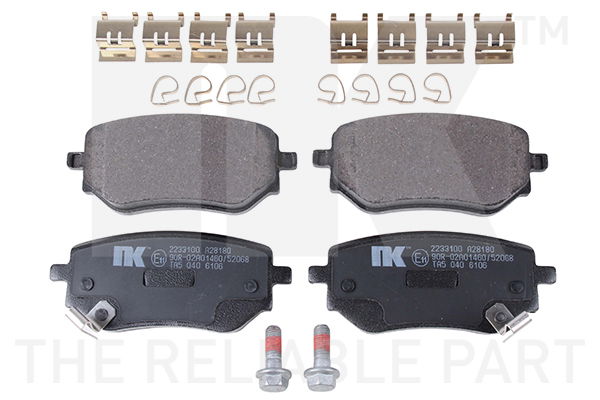 Bremsbelagsatz, Scheibenbremse Hinterachse NK 2233100 von NK