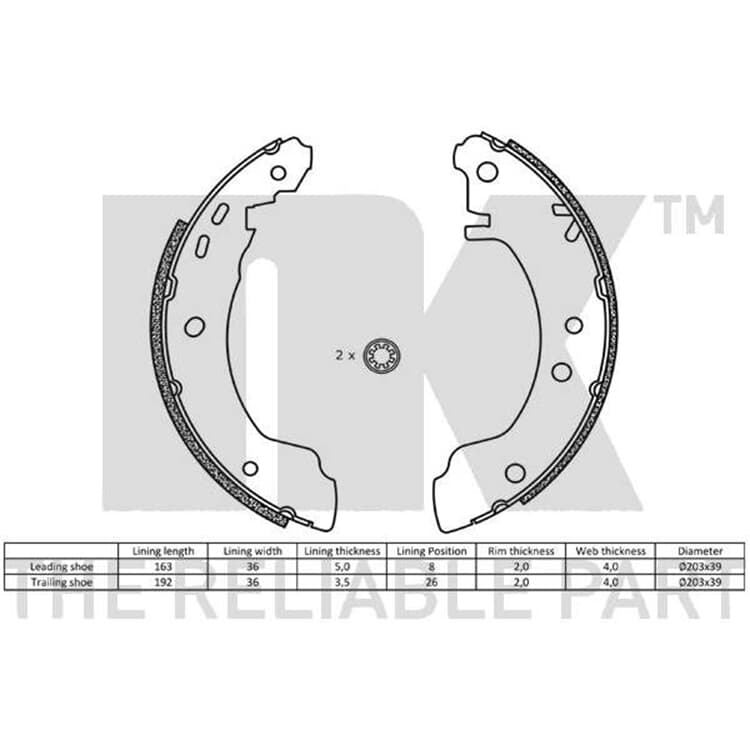 NK Bremsbackensatz hinten Nissan Patrol von NK