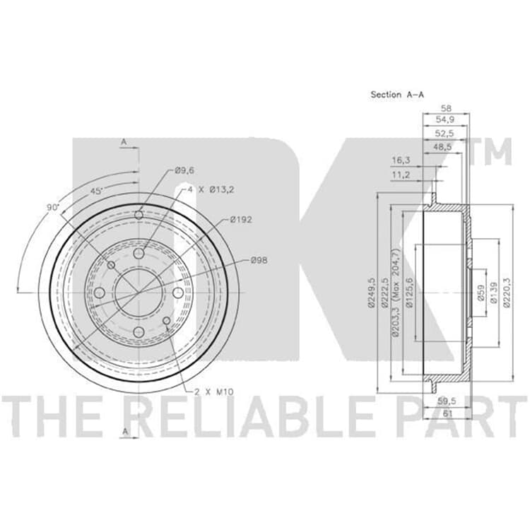 NK Bremstrommel Seat Inca VW Caddy von NK