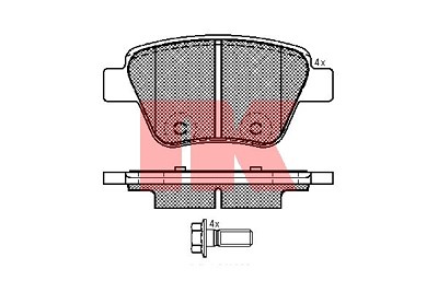 Nk Bremsbeläge hinten (Satz) [Hersteller-Nr. 2247101] für Audi, Seat, Skoda, VW von NK