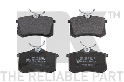 Nk Bremsbeläge hinten (Satz) [Hersteller-Nr. 229986] für Audi, Citroën, Ds, Ford, Peugeot, Renault, Seat, Skoda, VW von NK