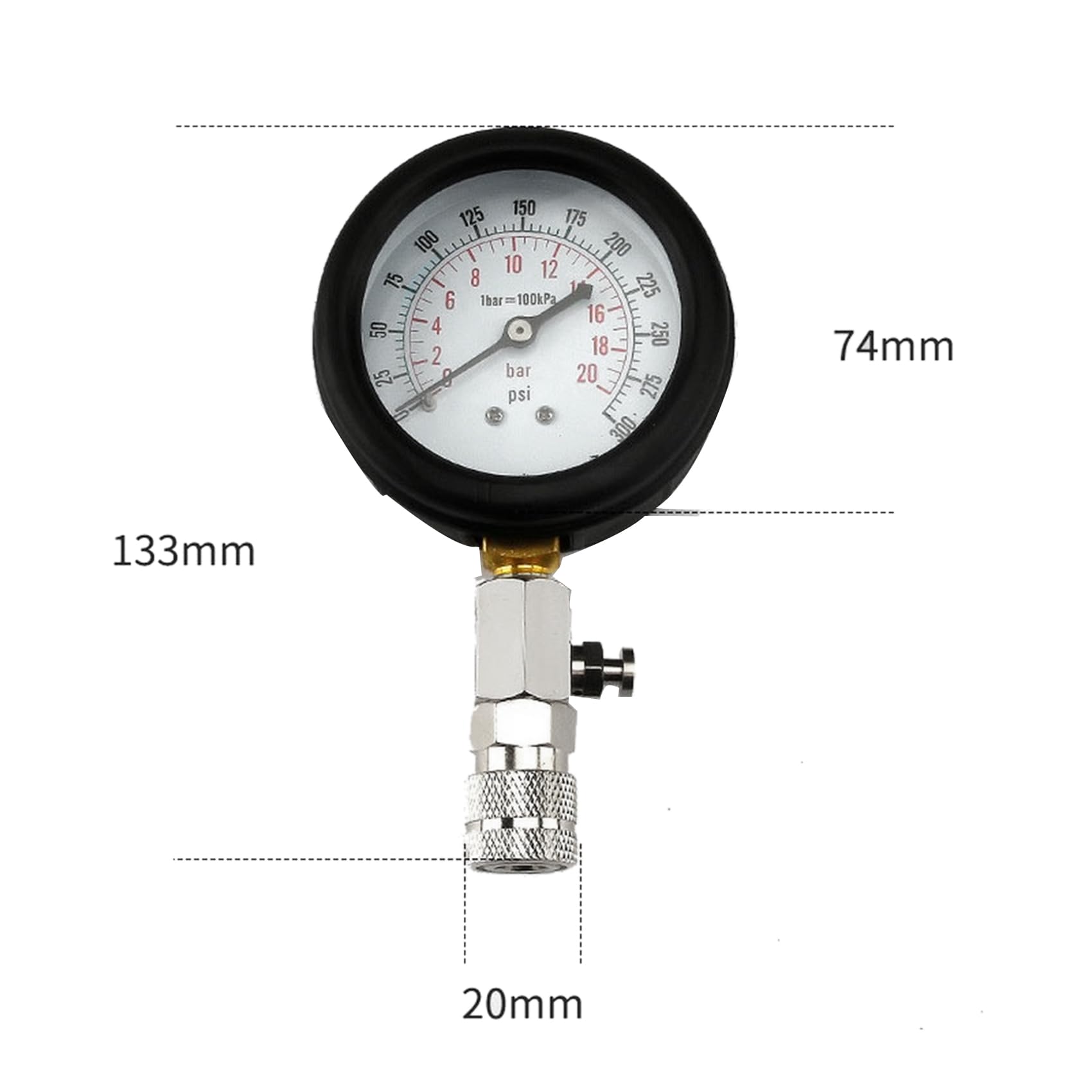 NKBSDKM Universal-Zylinder-Manometer, Zylinderdruck-Erkennungswerkzeug, Zylinder-Manometer, Zylinderdruck-Erkennungswerkzeug, Autozubehör von NKBSDKM