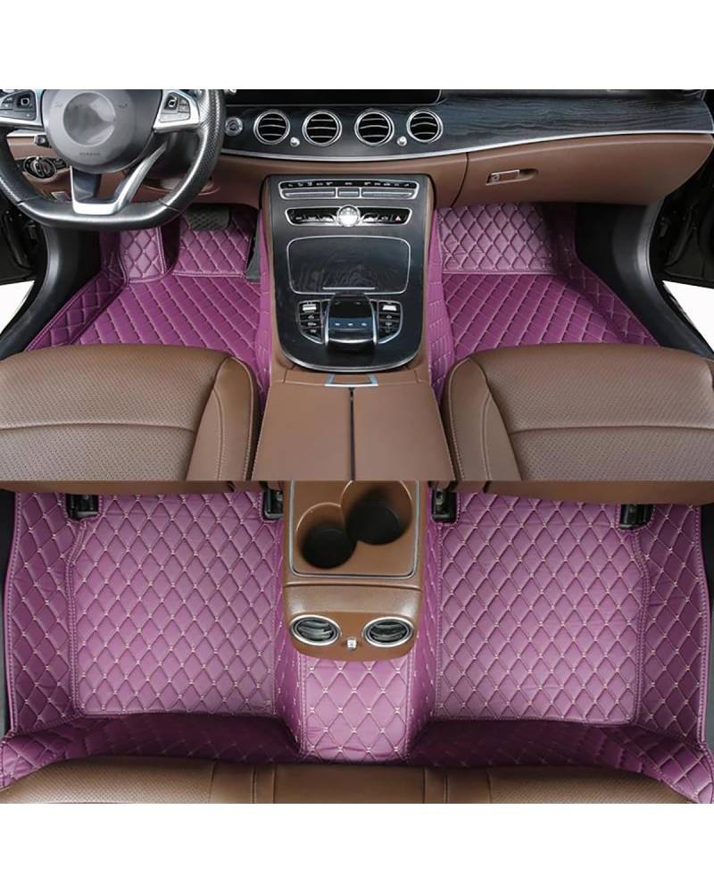 Auto Fussmatte Für Ds3 2011 2012 2013 2014 2015 2016 2017 komplettes Set wasserdicht rutschfest Auto-Fußmatten Innenausstattung Autofußmatten(Purple) von NLTNJI