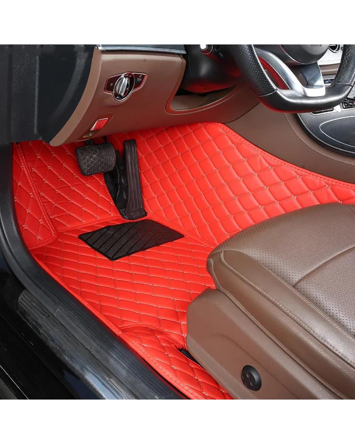 Auto Fussmatte Für Peugeot 2008 2014 2015 2016 2017 2018 2019 wasserdichte Auto Boden Matte Innen 1Pc Auto Zubehör Autofußmatten(Driver-Red) von NLTNJI