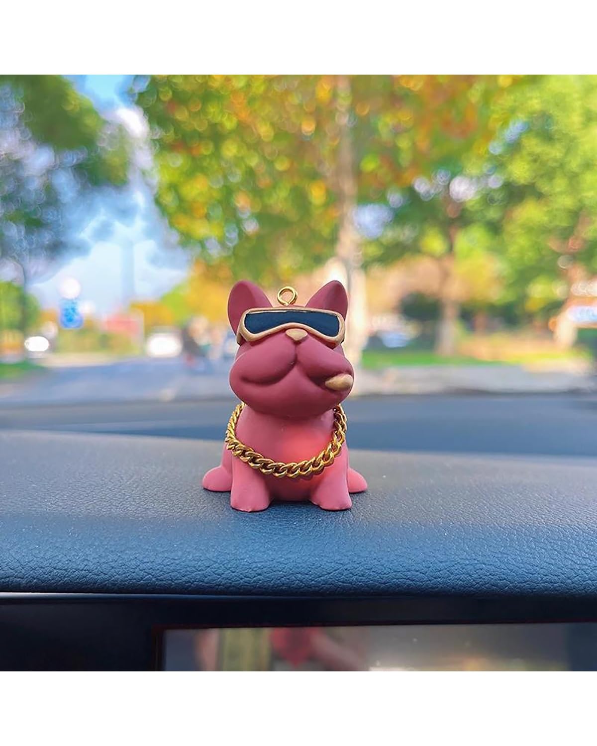 Rückspiegel Anhänger Auto Anime Persönlichkeit Bulldog Auto Innen Dekoration Trend Sonnenbrille Bulldog Auto Center Konsole Ornamente Für Auto Zubehör autospiegel anhänger(Burgundy) von NLTNJI