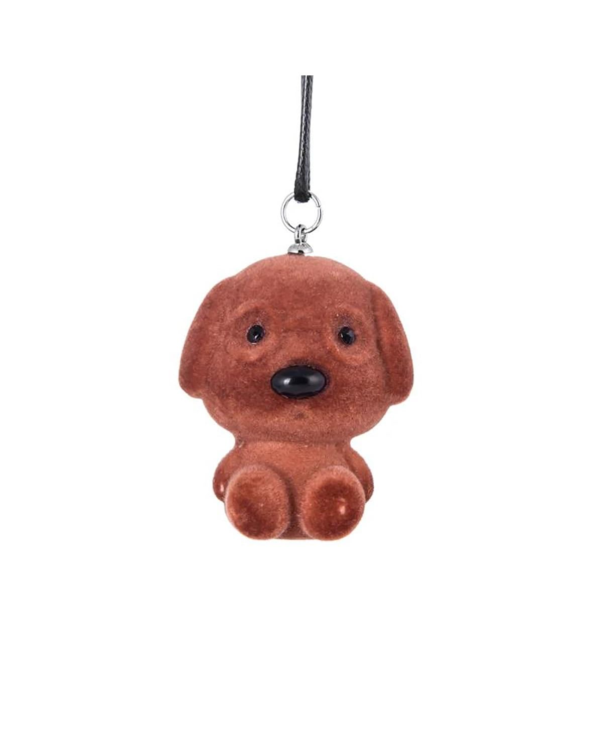 Rückspiegel Anhänger Auto Auto Anhänger Hängen Acryl Beflockung Cartoon Niedlichen Hund Auto Innen Ornament Dekoration Rückspiegel Zubehör Auto Styling autospiegel anhänger(Brown) von NLTNJI