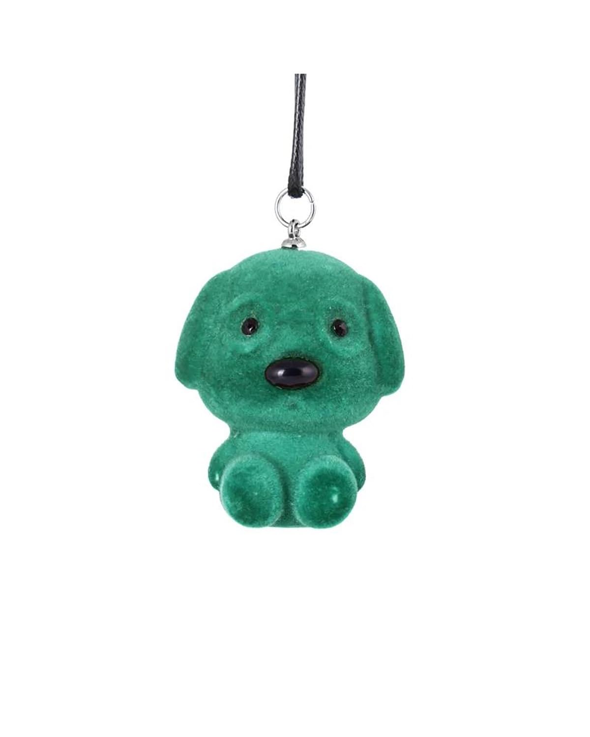 Rückspiegel Anhänger Auto Auto Anhänger Hängen Acryl Beflockung Cartoon Niedlichen Hund Auto Innen Ornament Dekoration Rückspiegel Zubehör Auto Styling autospiegel anhänger(Green) von NLTNJI