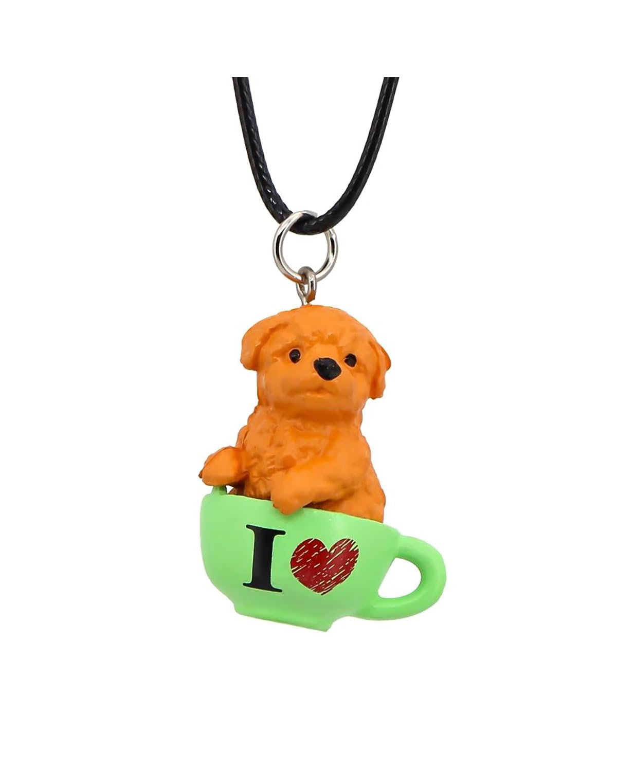 Rückspiegel Anhänger Auto Auto Anhänger Kreative Teacup Hund Rückspiegel Dekoration Hängen Charme Ornamente Autos Interior Autos Zubehör Geschenke autospiegel anhänger von NLTNJI