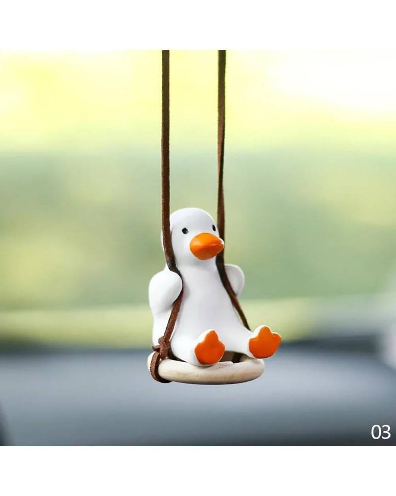 Rückspiegel Anhänger Auto Auto-Anhänger Niedlicher Anime Kleine Ente Schaukel Auto-Rückspiegel Hängende Ornamente Innendekoration Zubehör Für Mädchen Geschenke autospiegel anhänger(C) von NLTNJI