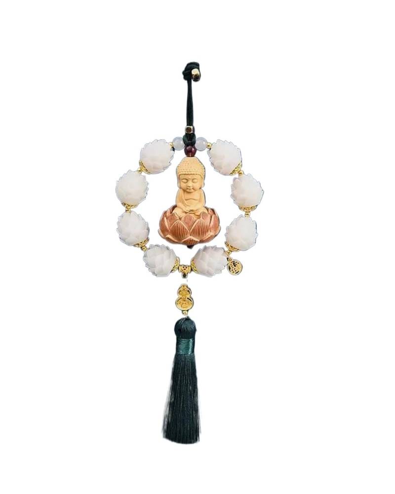 Rückspiegel Anhänger Auto Buddha-Statue Auto-Rückspiegel Auto-Zubehör Hängende Dekoration Anhänger Geschenk Feng Shui-Dekor Baumelndes Ornament autospiegel anhänger(Green) von NLTNJI