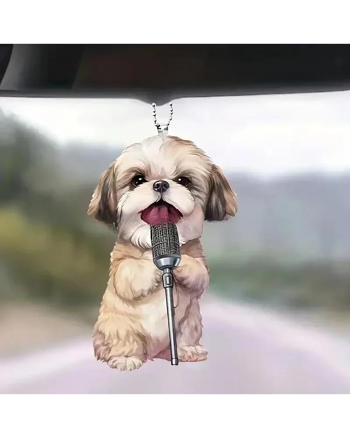 Rückspiegel Anhänger Auto Cute Dog Acrylic Material Flat Car Pendant Car Decorative Accessories Interior Moulding Car Ornaments Hanging Adorns Decors autospiegel anhänger(3) von NLTNJI