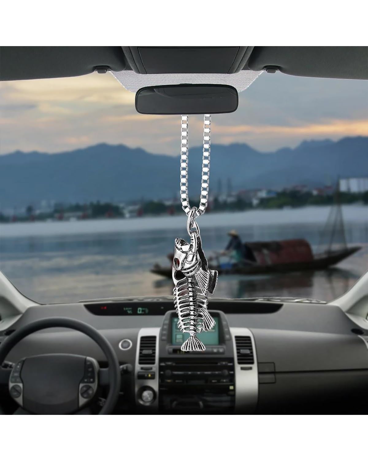 Rückspiegel Anhänger Auto Fangen Die Fisch Auto Anhänger Ornamente Gehen Angeln Rückspiegel Dekoration Skeleton Hängen Autos Decor Zubehör Geschenke autospiegel anhänger von NLTNJI