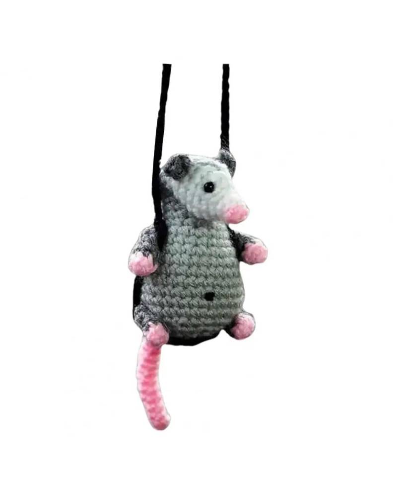 Rückspiegel Anhänger Auto Niedliche Opossum Häkeln Auto Hängen Ornament Handgemachte Gestrickte Maus Rückspiegel Anhänger Tier Anhänger Auto Innen Zubehör autospiegel anhänger(C) von NLTNJI