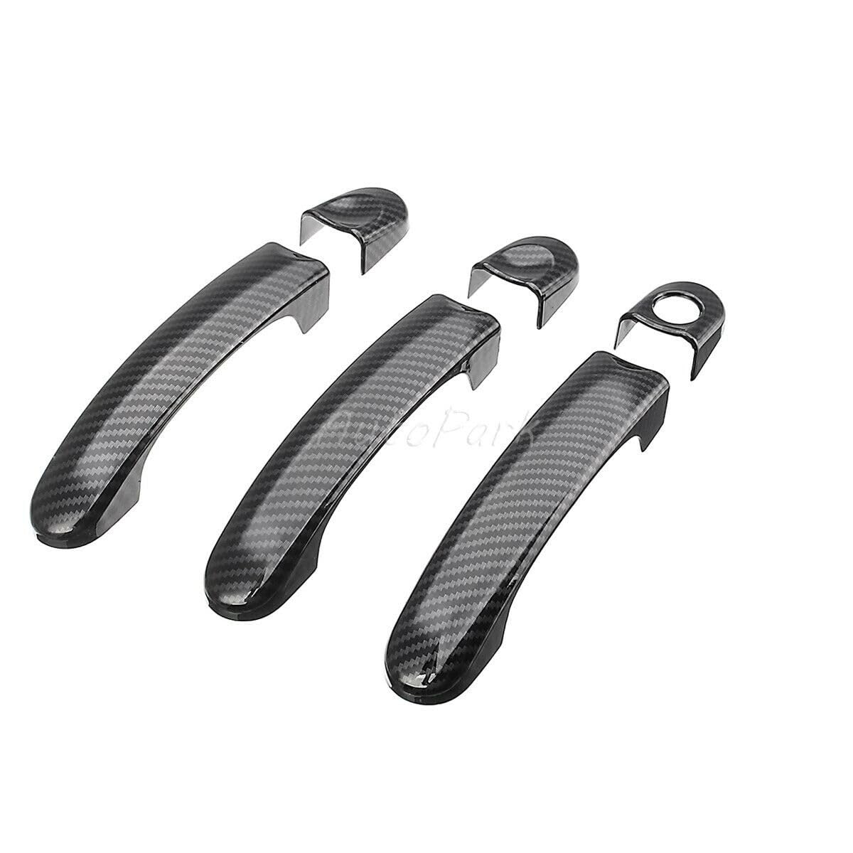 Türgriff Blenden Carbon Fiber Gloss Black Außentürgriffabdeckungssatz Für Transporter T5 T6 Caddy 2003-2015 Autozubehör Türgriff Außen(Carbon Fiber) von NLTNJI