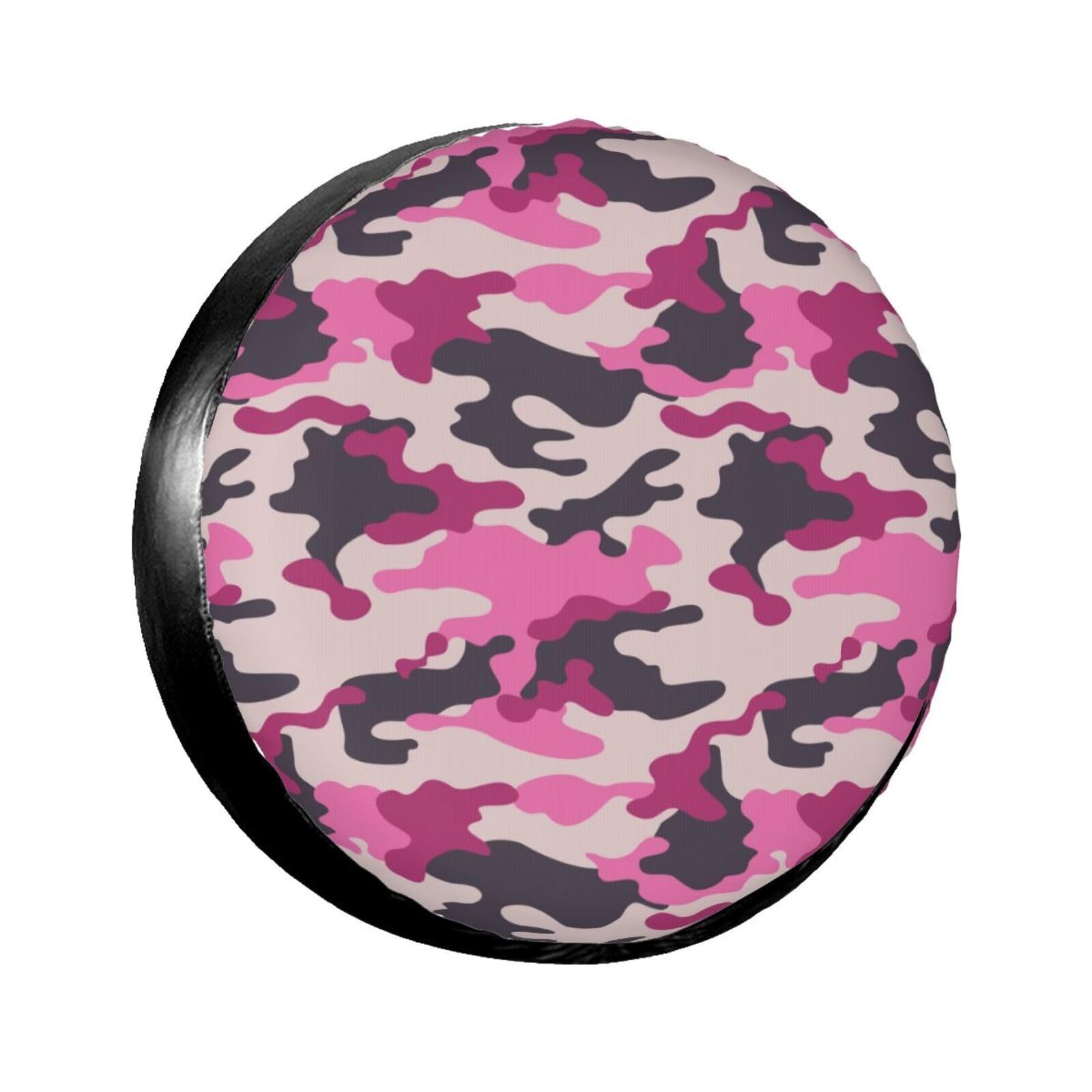 Camo Pink Camouflage Reserveradabdeckung Radschutz Wetterfest Wasserdicht Staubdicht Reifen Radabdeckung Universell passend für Wohnmobil SUV LKW Camper Wohnwagen 17 Zoll von NLWQEKV