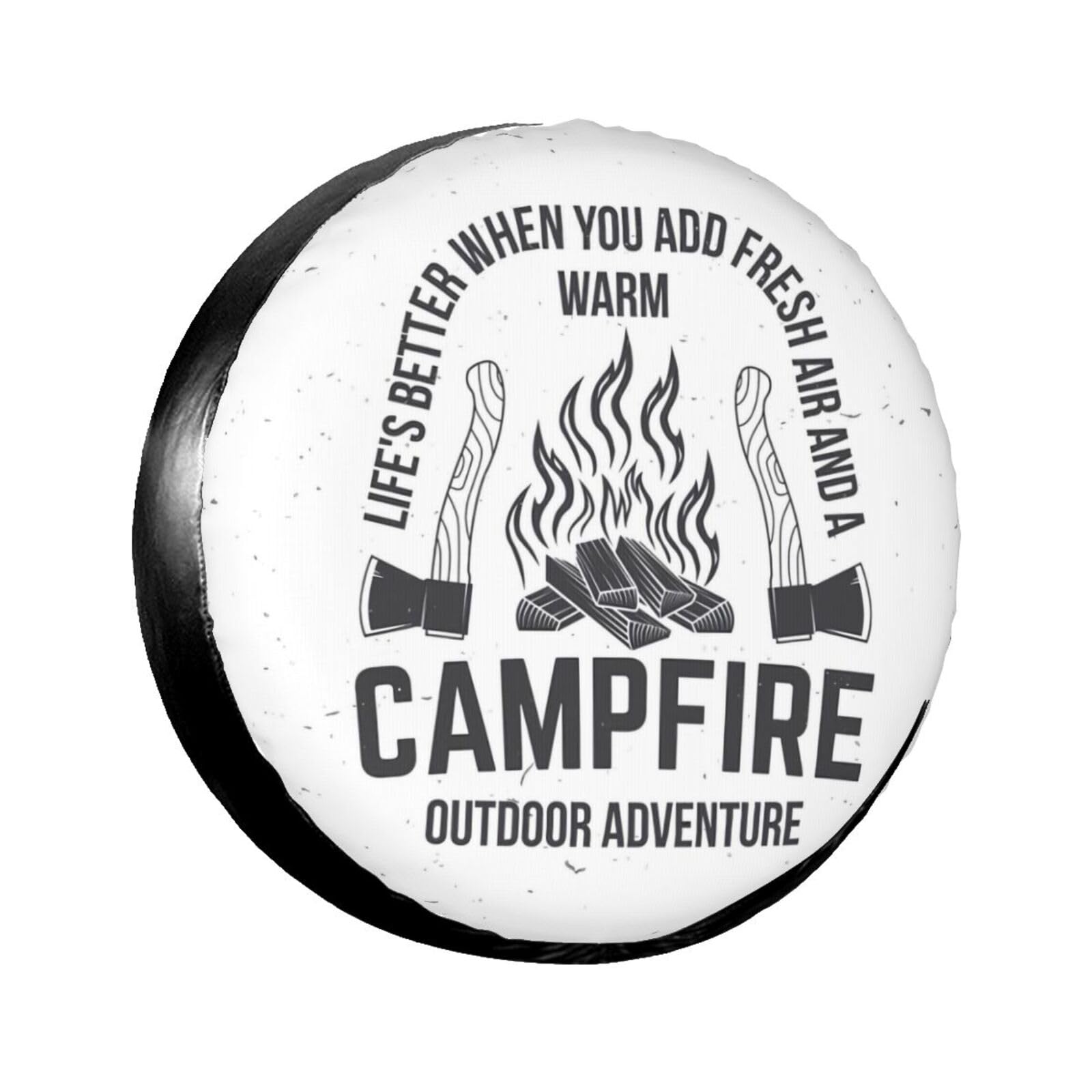 Warm Campfire Adventure Reserveradabdeckung, Radschutz, wetterfest, wasserdicht, staubdicht, Radabdeckung, universell passend für Wohnmobil, SUV, LKW, Camper, Wohnwagen, 16 Zoll von NLWQEKV