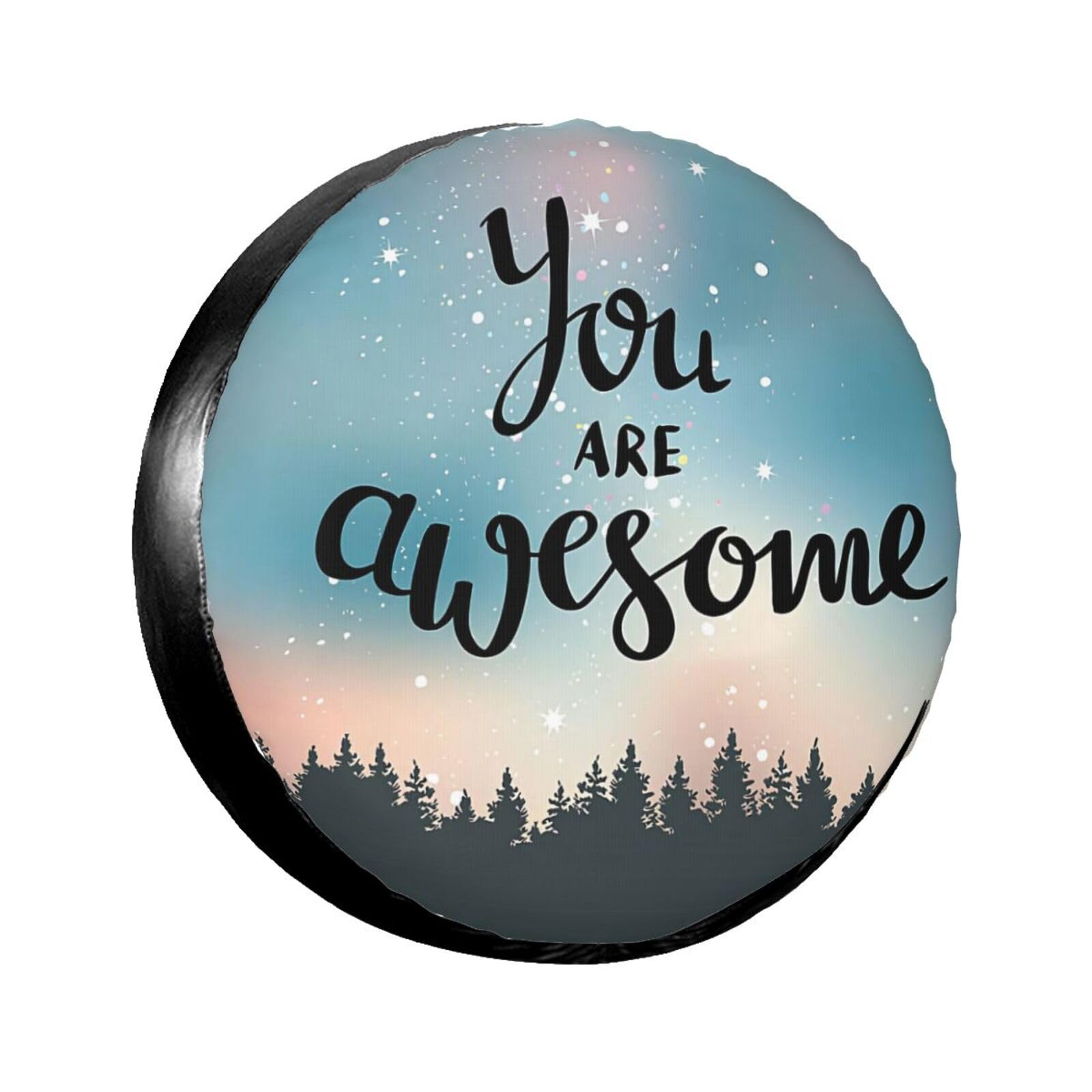 You Are Awesome Night Reserveradabdeckung, Radschutz, wetterfest, wasserdicht, staubdicht, Radabdeckung, universell passend für Wohnmobil, SUV, LKW, Camper, Wohnwagen, 14 Zoll von NLWQEKV