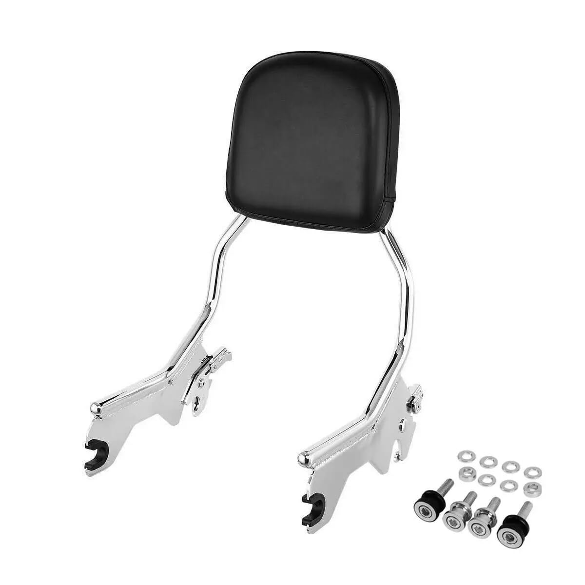 Beifahrer Sitzkissen Rückenlehne Motorrad-Rückenlehne DocFor King Hardware Kit Für Ha&rley Für Softail Für Slim Für Deluxe 2018-2023 Aufrecht Rückenlehne Rear Seat Cushion von NMHTJ