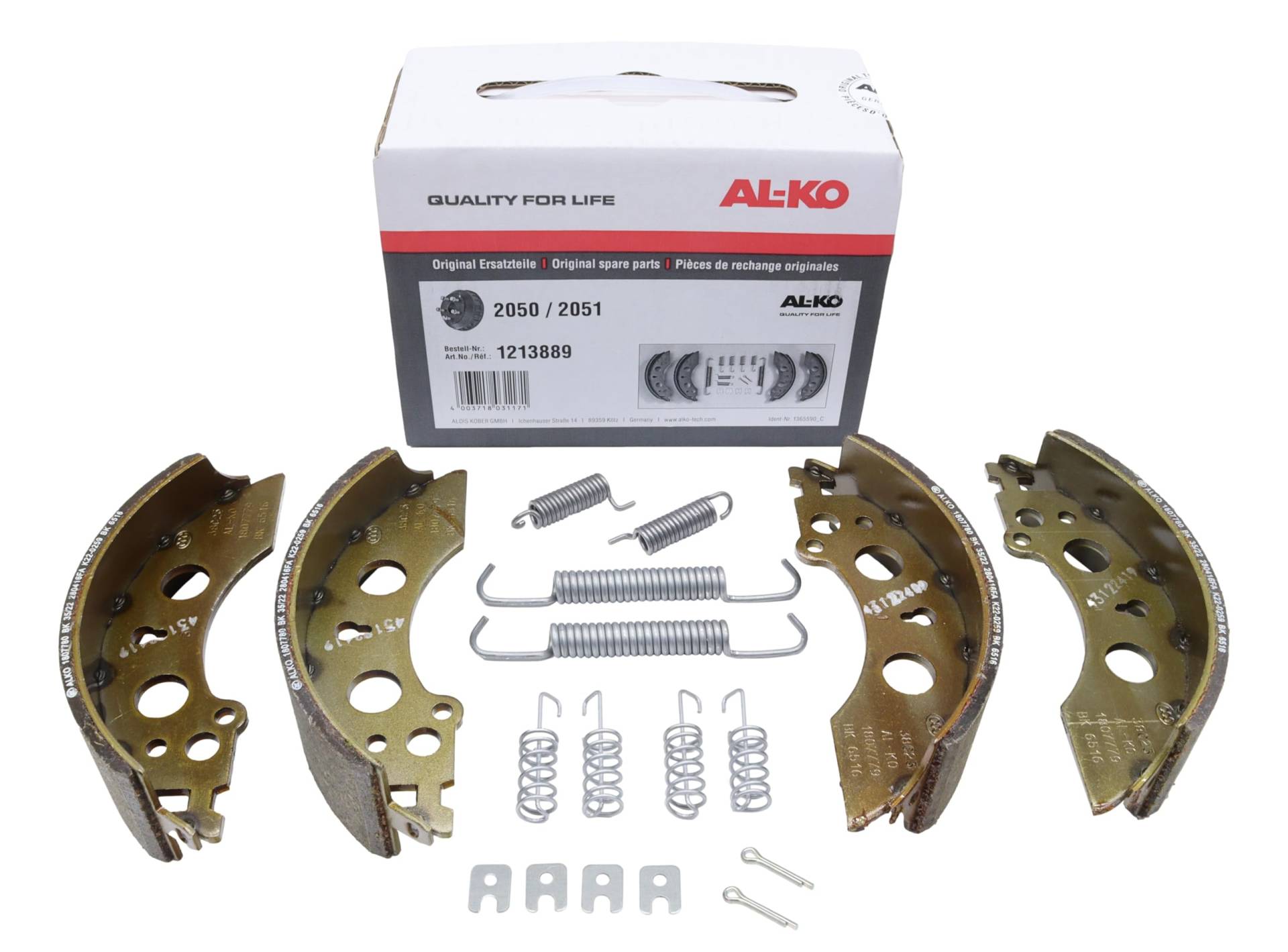 trailer parts4u Original Alko Bremsbackensatz 1213889/2051 Typ 2050 Bremse 200x50 Bremsbelag Belag von trailer parts4u