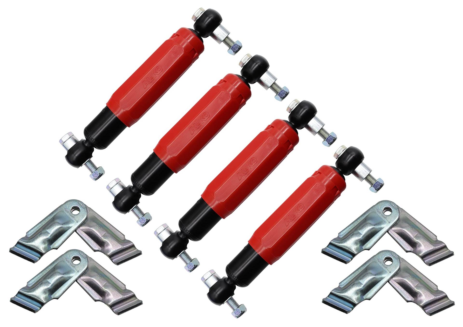 NN Set AL-KO Octagon Plus Red Radstossdämpfer rot Stoßdämpfer Anhänger 1800 / 3500kg inklusive Halter für Euro-Achse 244086 244.086 von trailer parts4u